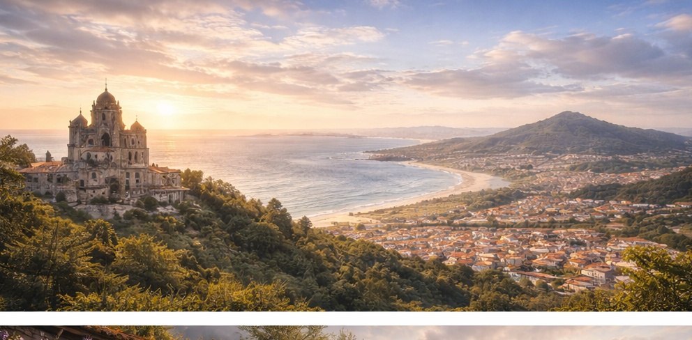 Coastal scenery near Viana do Castelo Northern Portugal
